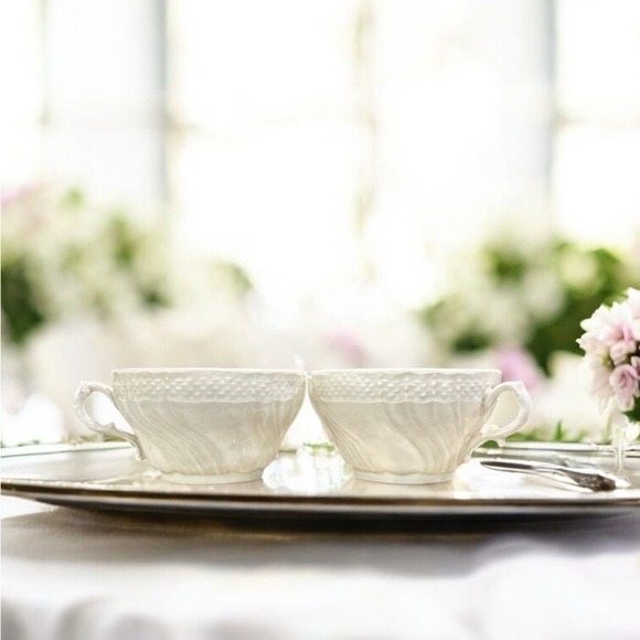 Vintage RICHARD GINORI Italy "Vecchio" Bianco White set of 4 tea cups(CUPS ONLY) - Picture 6 of 7